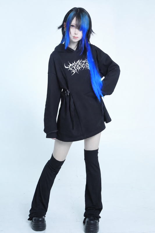 Dark Subculture Gothic Hoodie Dress