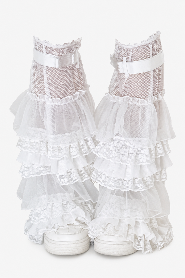 Multi-Layered Lace Mesh Leg Warmers