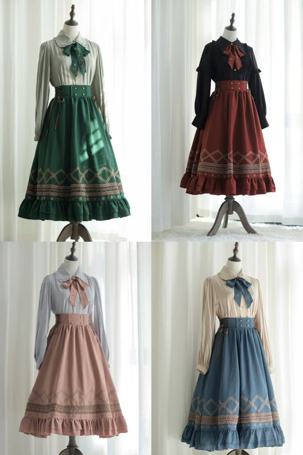 Classical Retro Flared Lolita Skirt