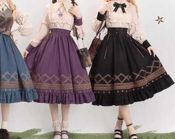 Classical Retro Flared Lolita Skirt