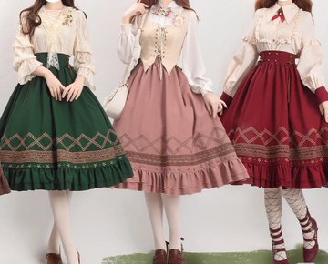 Classical Retro Flared Lolita Skirt