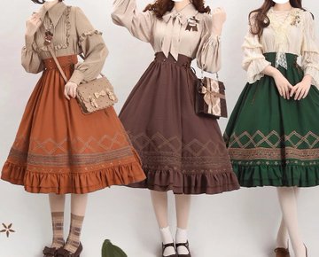 Classical Retro Flared Lolita Skirt
