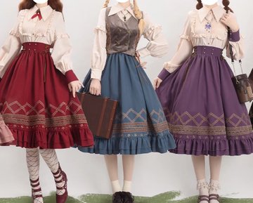 Classical Retro Flared Lolita Skirt