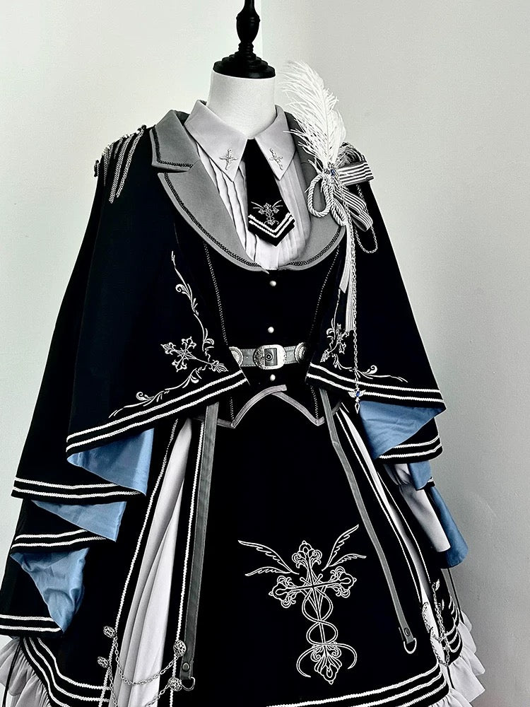 [Reserved product] Dark Knight Contract Blue Army Elegant Cloak Dress Suit