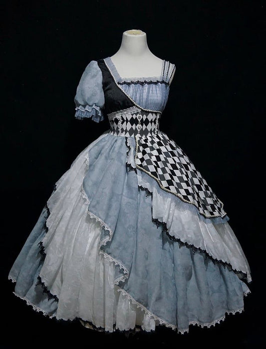 [Non-seven-day no reason in stock] Shuangsheng Mengyu [blooming in the ice field] asymmetrical spiral skirt Lolita