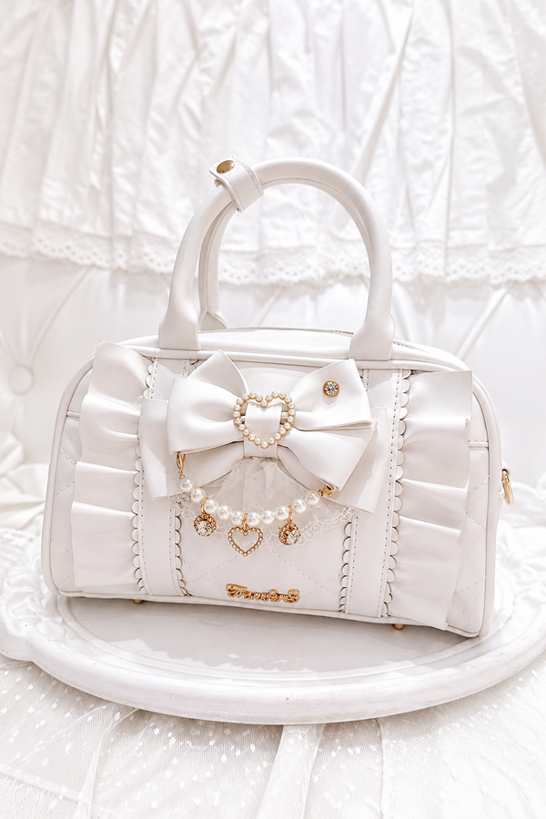 Ruffle Bow Boston Bag