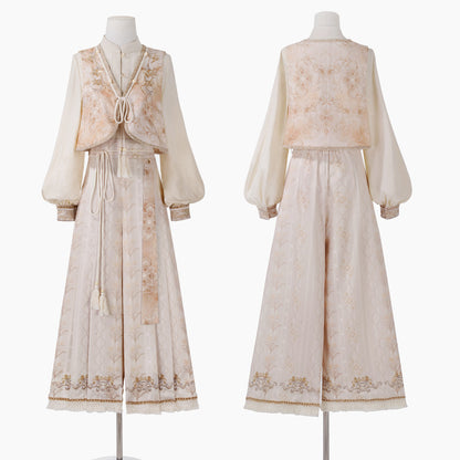 Lily Flower Tea Floral Vest Top and Skirt Set-Up
