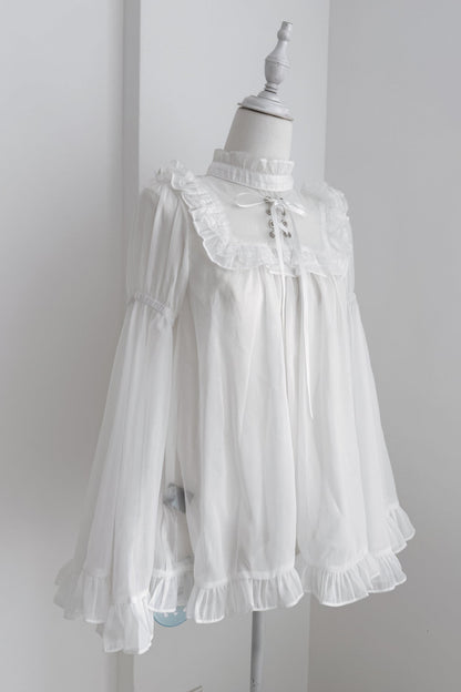 地雷バードサスペンダードレス＋シアースリーブトップス