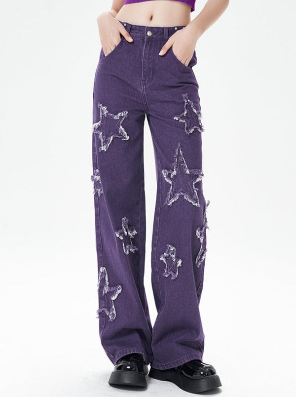 パープルストリートデニムジャケット＋デザインデニムパンツ