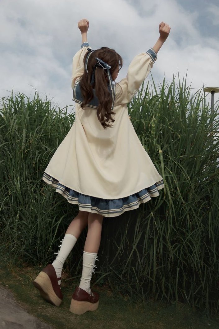 [October 18 reservation deadline] Sailor color A line layered dress