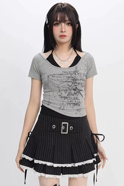 スタープリントY2Kトップス