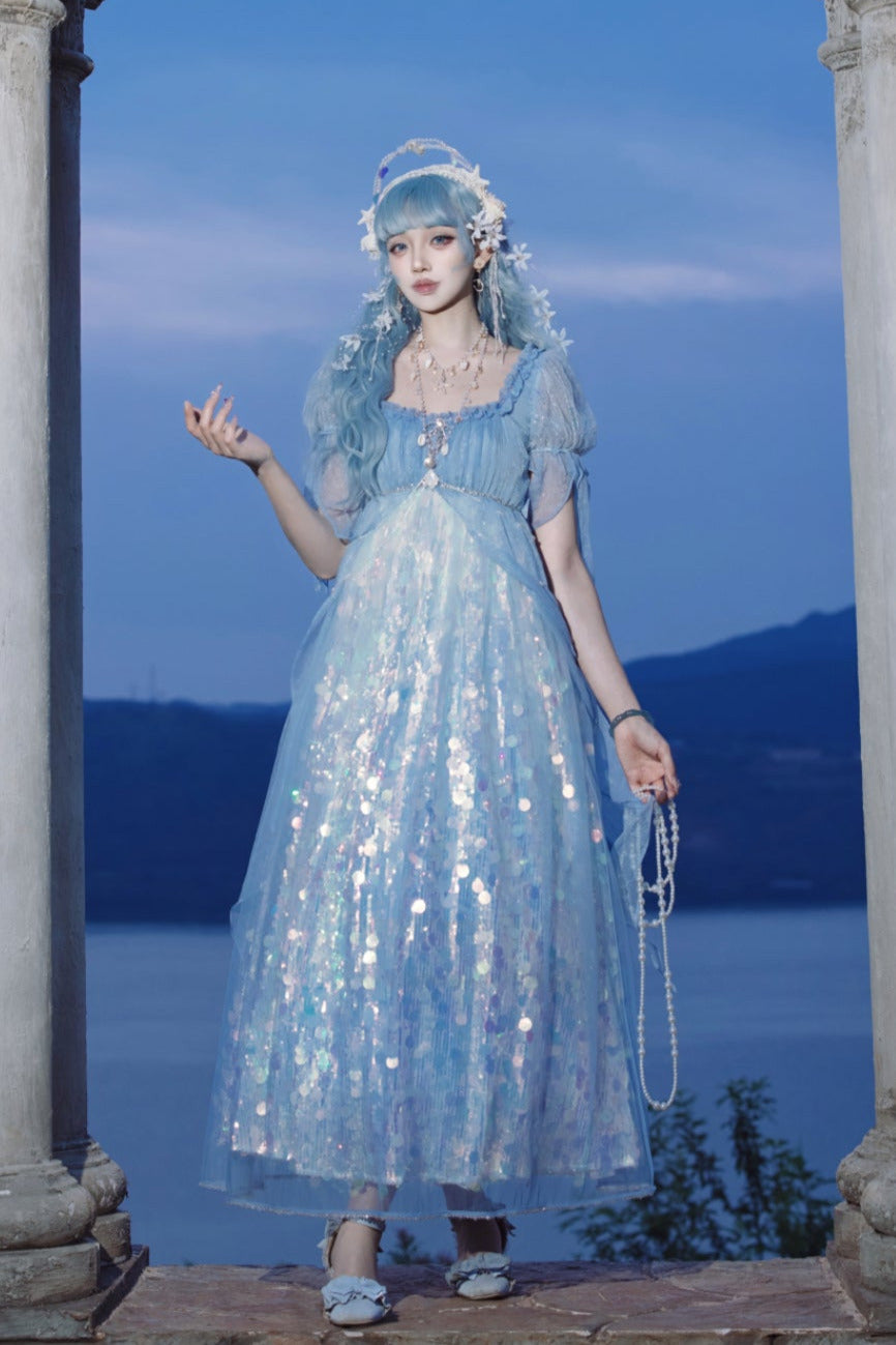 Mermaid Shining Blue Dress