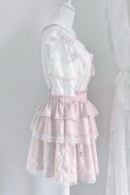Sweet Bombshell Lace Top + Half Skirt