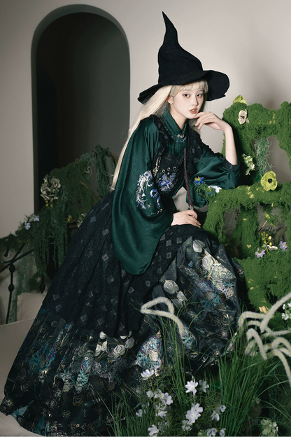 Dark retro jacket + skirt + long skirt + accessories