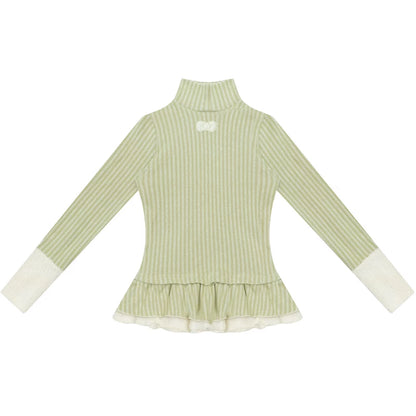 One-point Bow Peplum Top