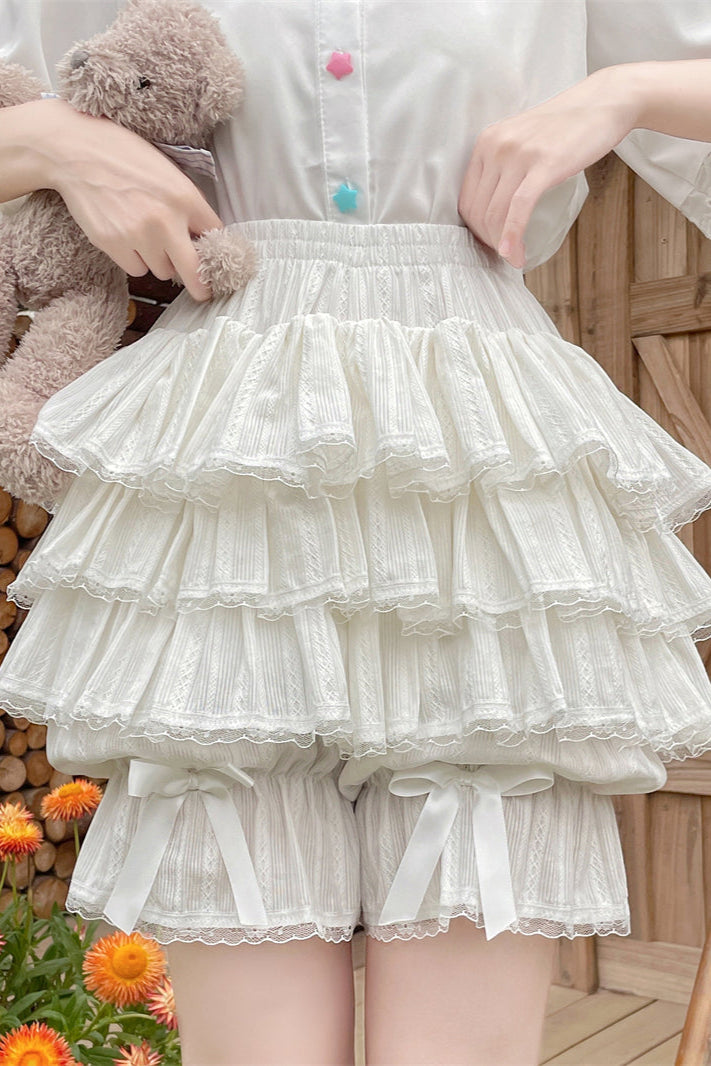キュートフリルティアードスカートパンツ
