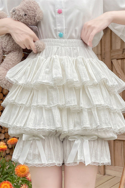 キュートフリルティアードスカートパンツ