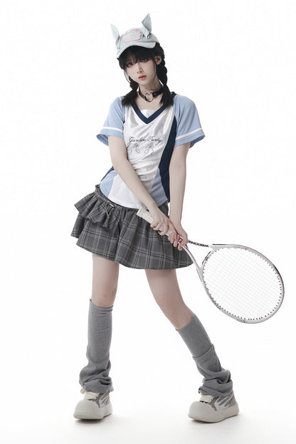 スポーティートップス＋フードトップス＋ケーキキュロット