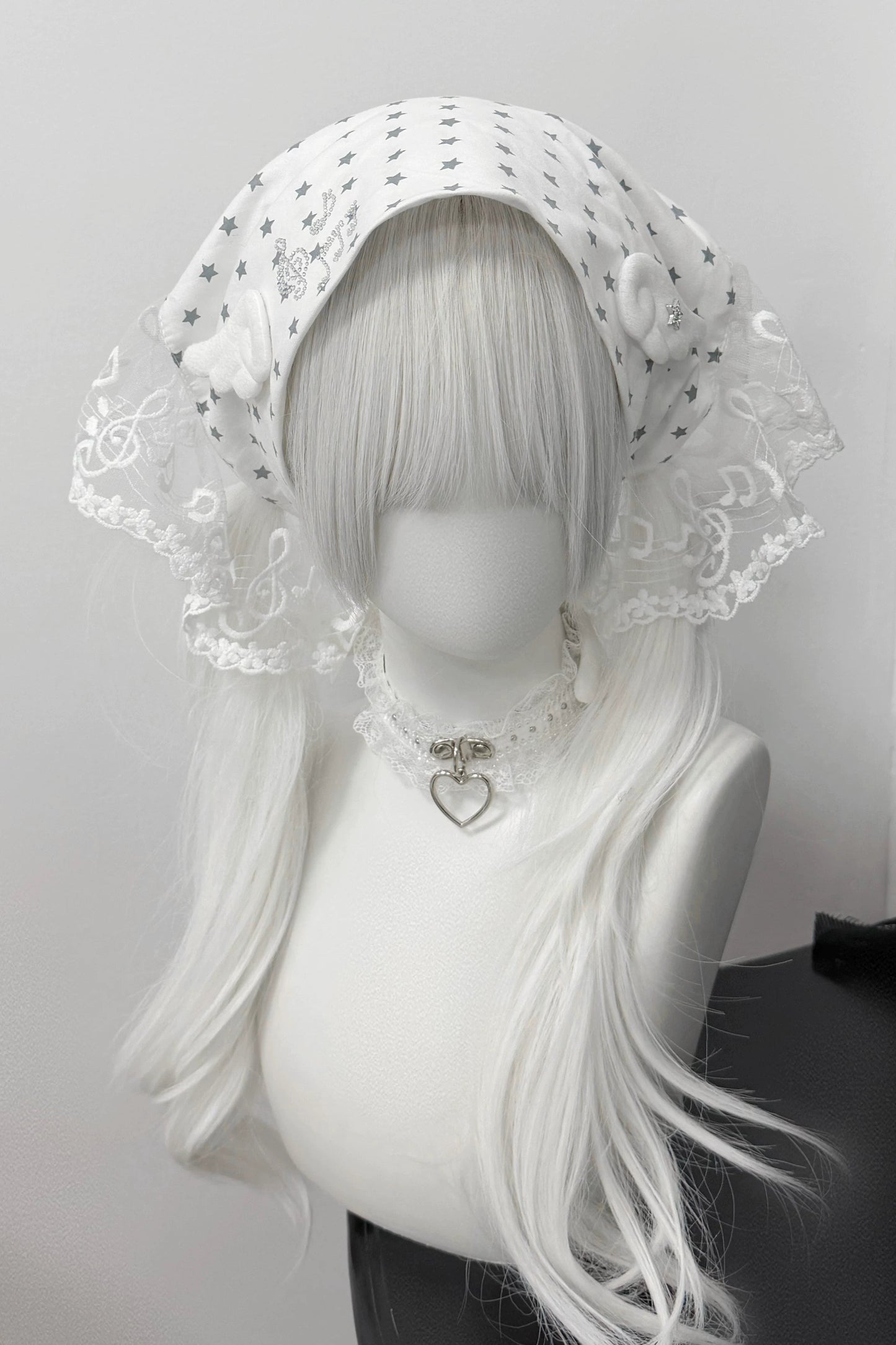 Musiknoten-Spitzen-Kopftuch