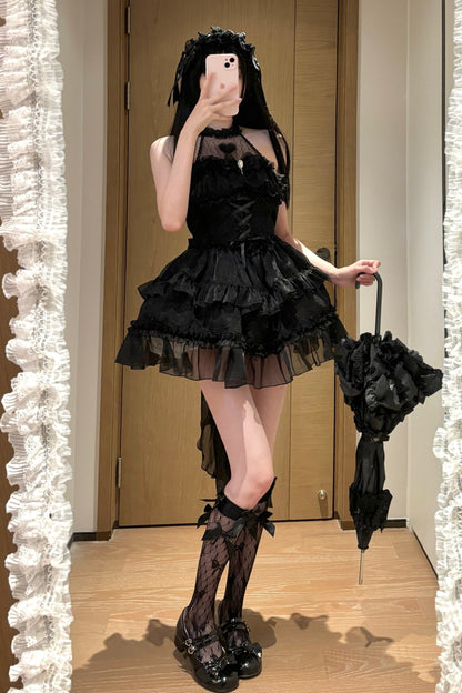 ホルターネックノースリーブシュガーロリータドレス