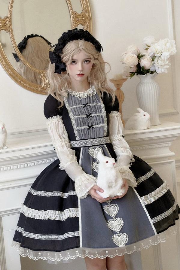 Sweet Doll Frill Ribbon Lolita Dress + Mini Ribbon Sleeves