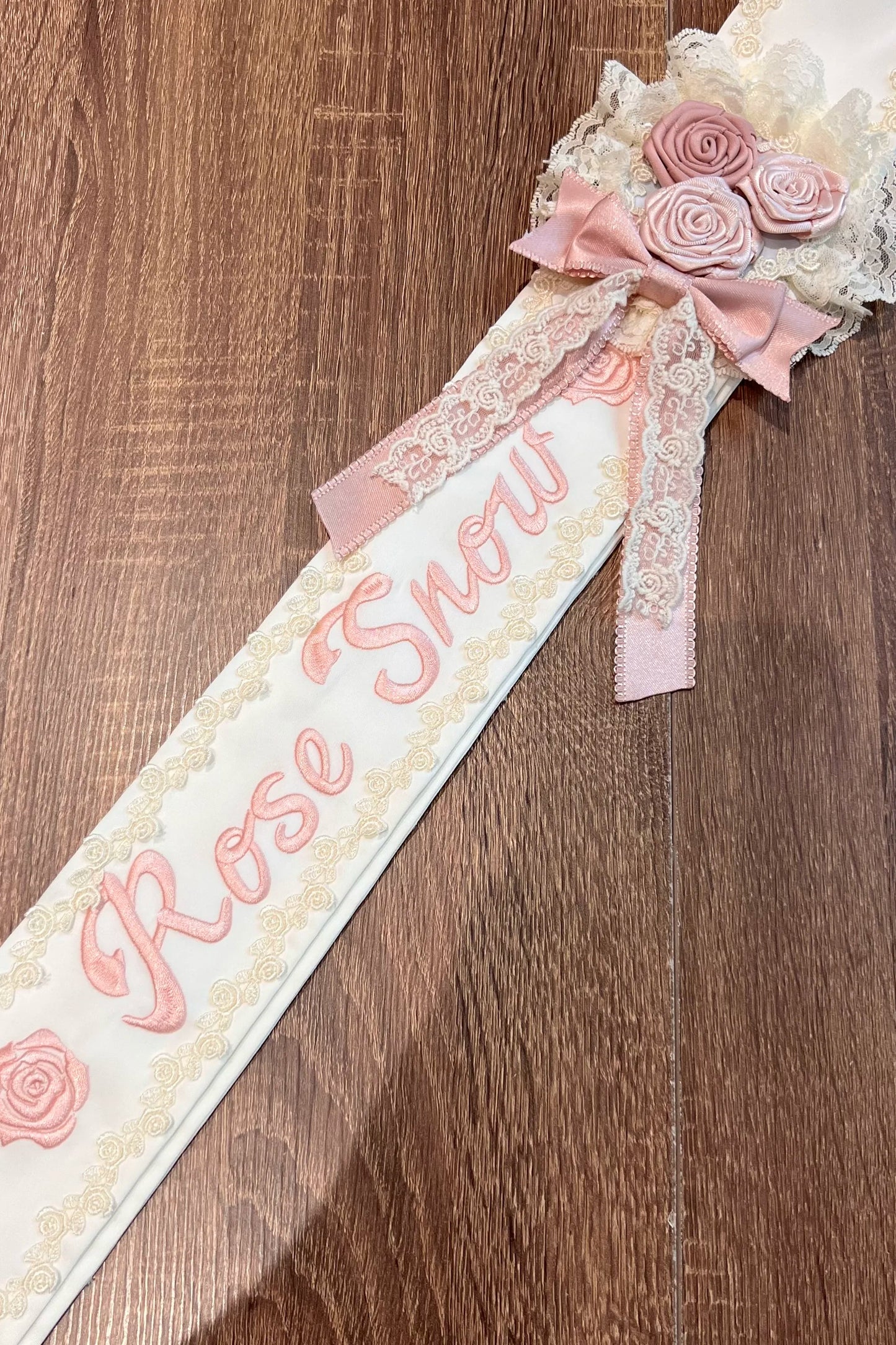 [Reservierungsschluss 97] Pink And Blue Accessoires der Sweet-Lolita-Serie mit romantischem Rosenprint (Haarband, Blumen-Schleifen-Brosche, Schärpe mit Blumen-Schleifen-Brosche, abnehmbare Ärmel mit Spitze)