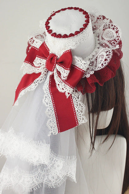 レースベールロリータハットアクセサリー