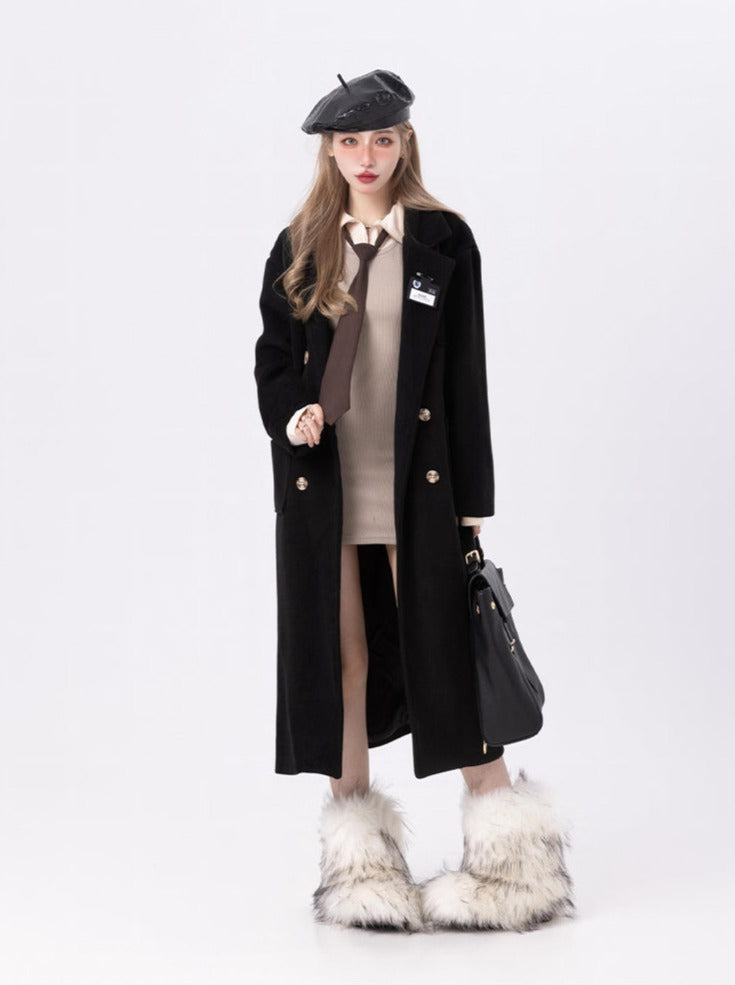 College Long Wool Coat