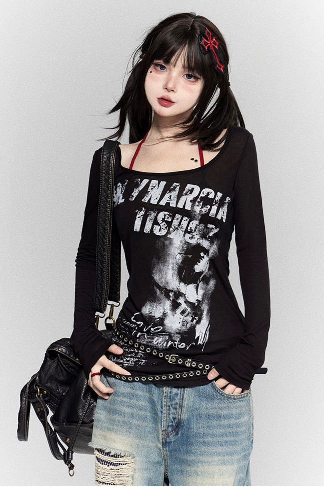 スウィートクールY2Kスリムトップス