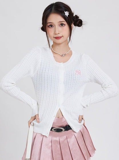 Slim One-Point Knit Cardigan