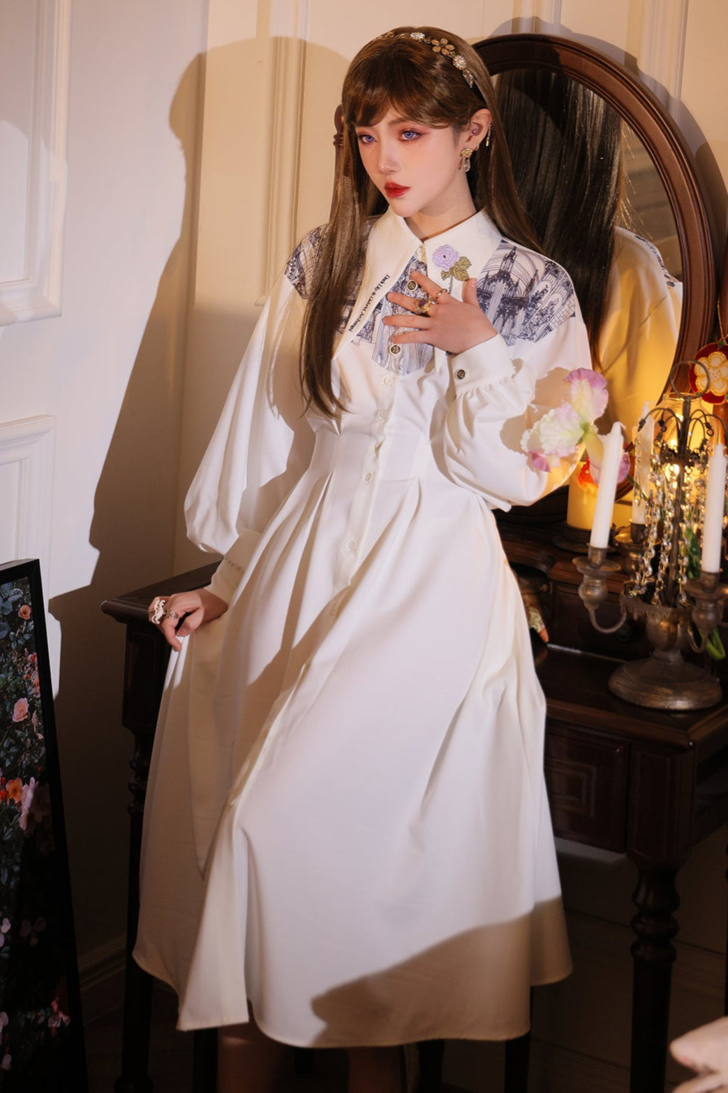 French Elegant Long Shirt Dress