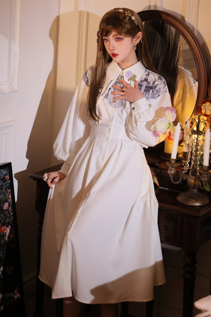 French Elegant Long Shirt Dress