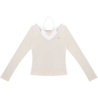 ボウホルターニットトップ