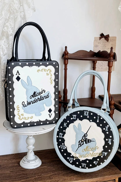 [Date limite de précommande : 16 juillet] Sac à main horloge lapin fantasy Alice (avec bandoulière)