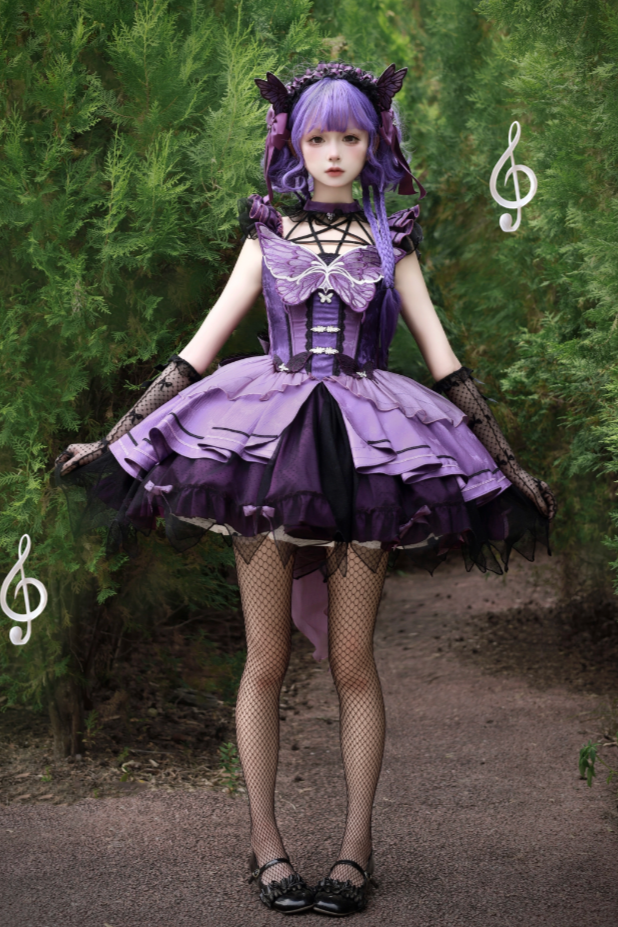 [Reservation deadline on October 15] Purple Butterfly Witch Dress Complete Set