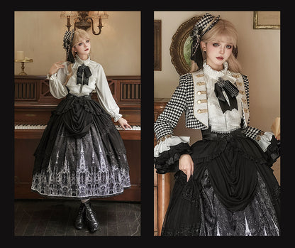 【予約商品】チャーチクワイアゴシックロリータハウンドストゥースドレスアンドプリンススーツフルセット＋コンプリートセット＋ハット