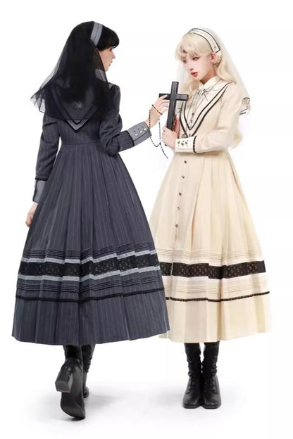 [Reservation deadline on December 7] Dreamweaver Elegant 2 Pattern Embroidery Nun Dress