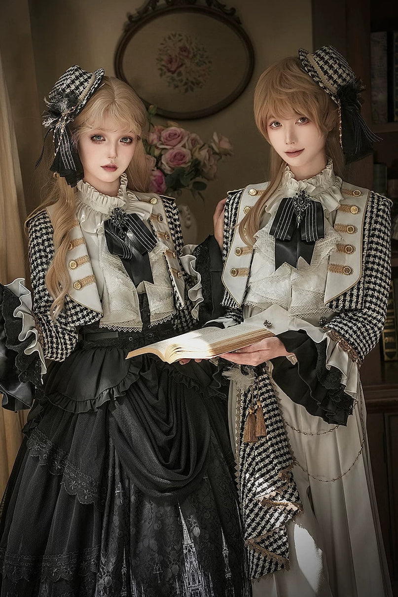 【予約商品】チャーチクワイアゴシックロリータハウンドストゥースジャケット＋シャツ＋パンツ＋スカート＋アクセサリー