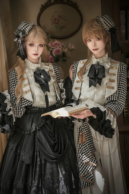 【予約商品】チャーチクワイアゴシックロリータハウンドストゥースジャケット＋シャツ＋パンツ＋スカート＋アクセサリー