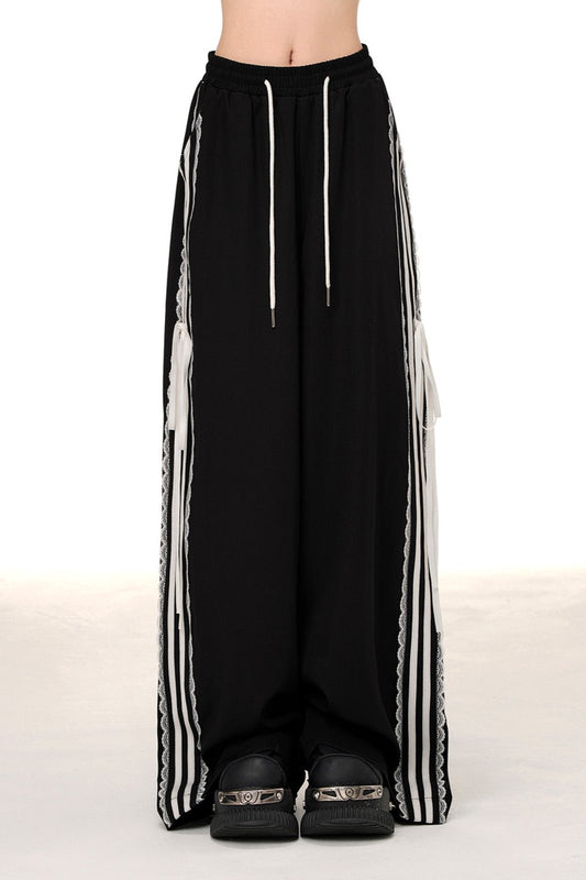 ツバキノレースストライプパンツ