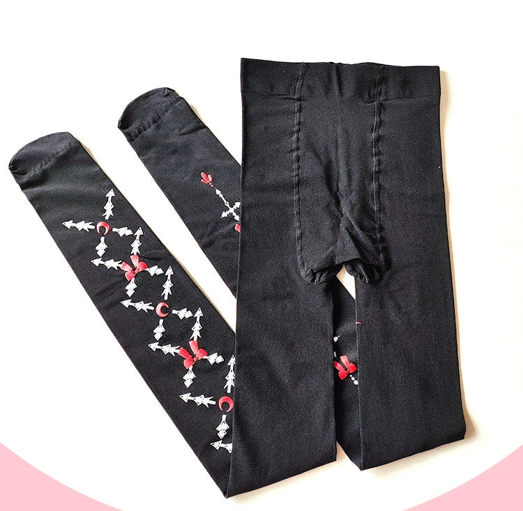 ゴシックリボンベルベットロリータタイツ