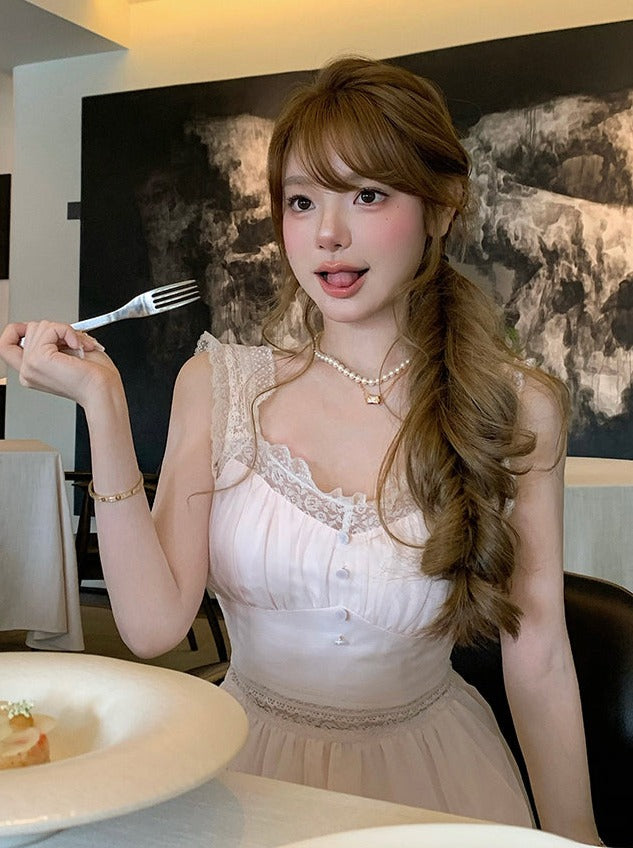 [Reservations] Romantic Lace Suspender Dress
