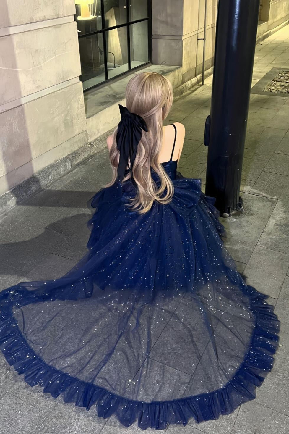 ハロウィンレッドプリンセスドレス＋テール＋リボン＋ネックカラー