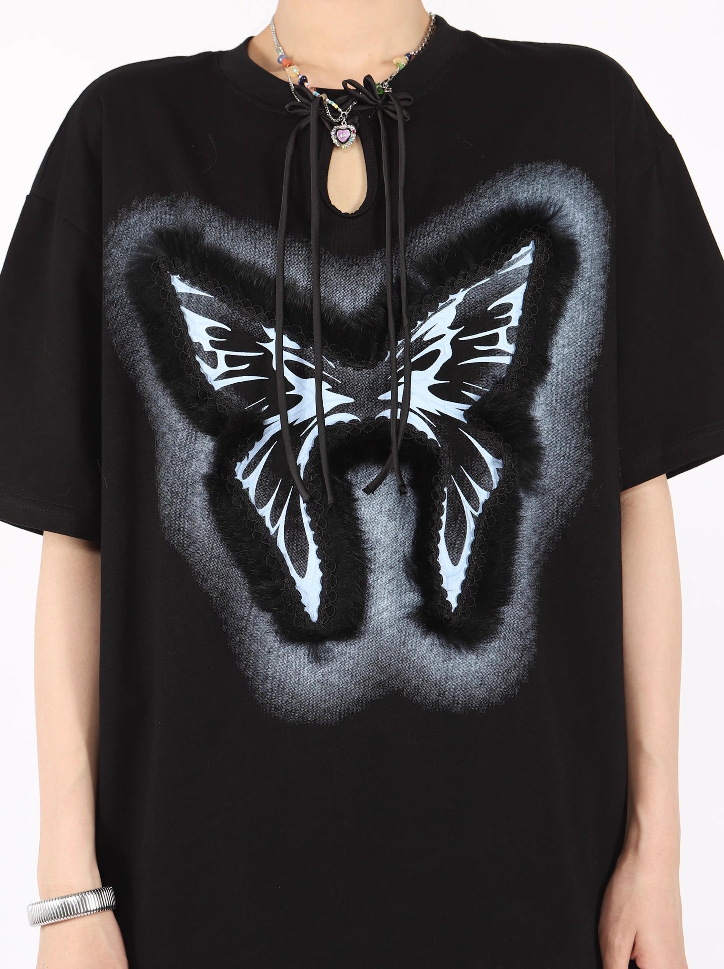 American Retro Cool Butterfly Over Size T -shirt