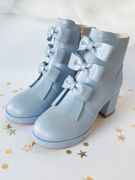 Sweet Ribon Round toe Short Boots