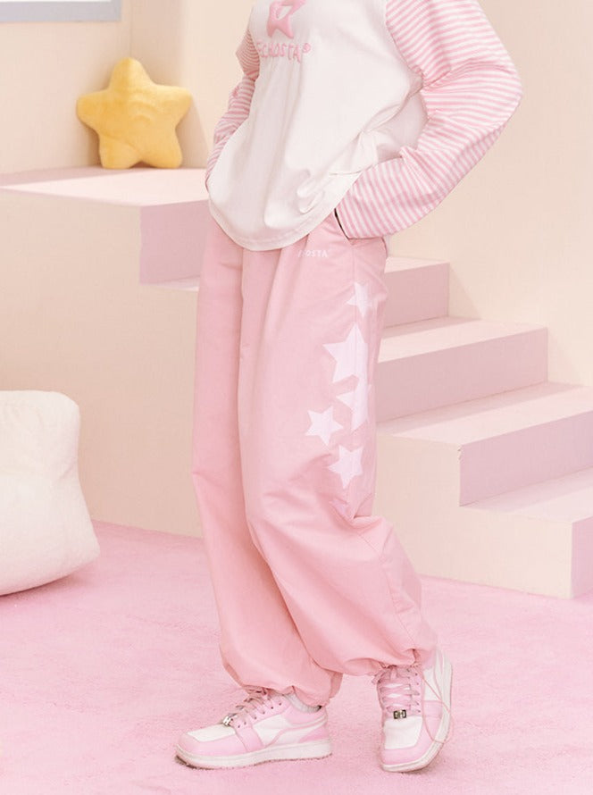 Side Star Design Wide Pants