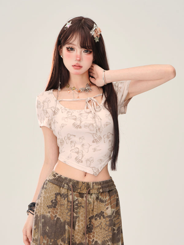 Butterfly Slim Square Neck Top