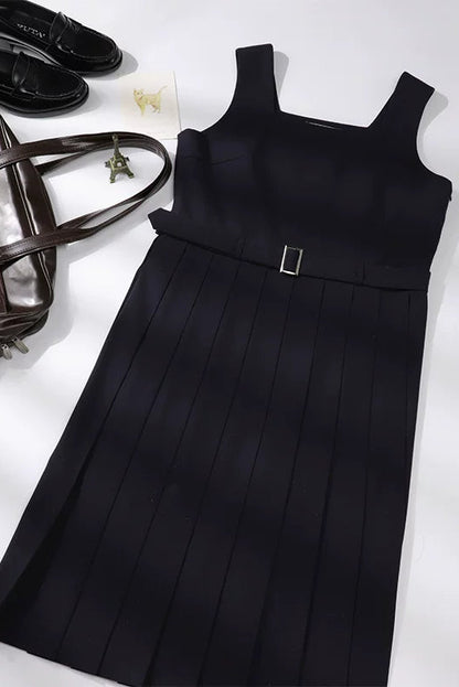 Retro College Plissee-Westenkleid