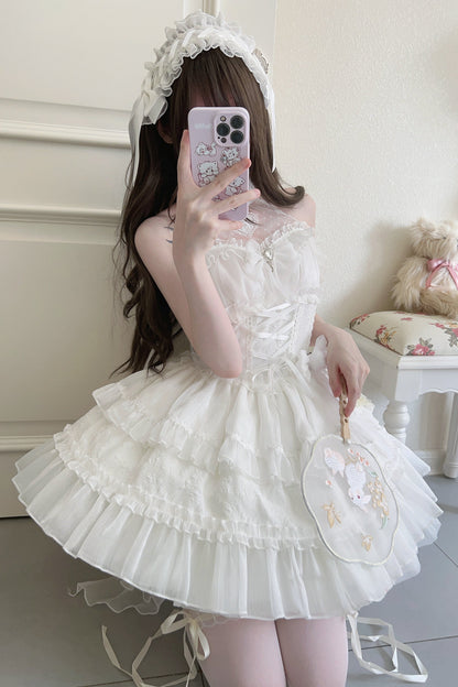 ホルターネックノースリーブシュガーロリータドレス