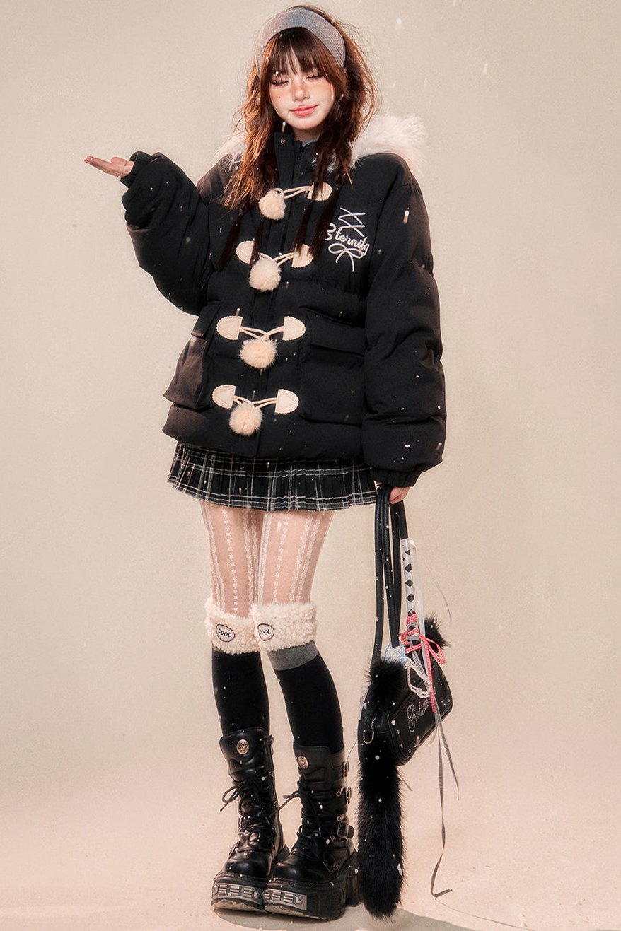 サシーシックンドフーディーコットンジャケット